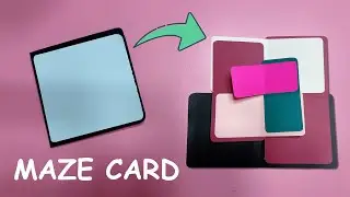 Maze card making tutorial.Greeting card craft ideas with paper. How to make a birthday card easily.