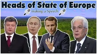 Heads of State of European Countries making a Speech