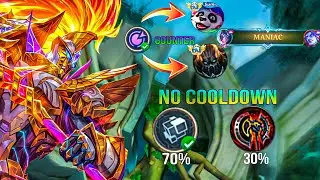MANIAC - NO COOLDOWN - ALPHA TOP GLOBAL BEST BUILD 2024 NEW ITEMS AND EMBLEM