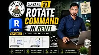 How to use Rotate Command in Revit || Rotate in Revit || Revit Architecture in Urdu & Hindi ||Lec#31