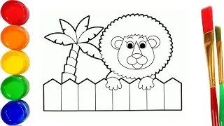 Lion Drawing for kids / Coloring Book / Bright Colors