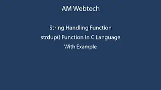 strdup in c | strdup() in c | strdup function in c language | how to use strdup() in c | LEC #59