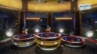 Triple King Space Chicken Winning Podium. (Crash Nitro Fueled)