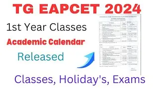 TG EAPCET 2024 BTech 1st Year Classes - Academic Calendar Released