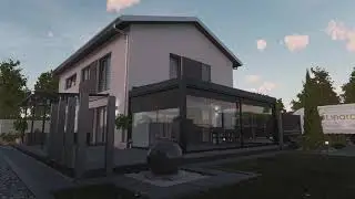 VR Visualisierung zu einem Flachdach passend zum modernen Haus in Mindelheim