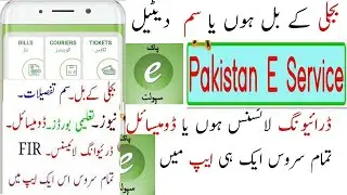Pakistan Online E-Service App | How To Use Pakistan E-Service App | E-Service Portal Pakistan App