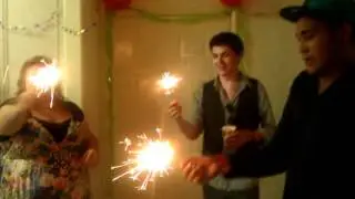 Sparklers at Damians suprise party