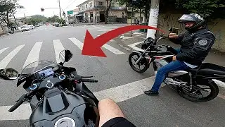 STOPPED TRAFFIC TO TAKE A PHOTO OF THE RARITY MOTORCYCLE AND SO ON