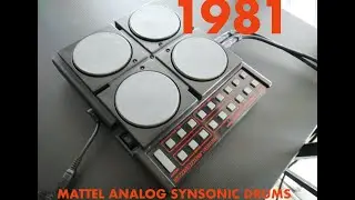 MATTEL SYNSONICS DRUMS 1981. MALFUNCTIONING SOUND AND PHOTOS. VINTAGE MULTI PAD DRUM.