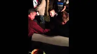 Arron and bobby arm wrestle 1