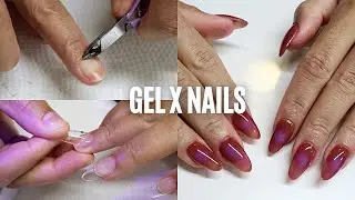 HOW TO DO GEL X NAILS LIKE A PRO | Simple Fall Nail Design + Testing out an Airbrush Machine!
