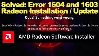 Error 1604 and 1603 AMD Radeon Adrenalin 2020 | Error While updating AMD Graphic card driver Solved