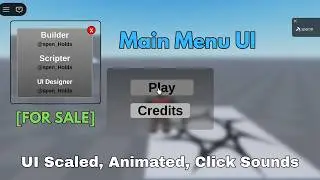 [FOR SALE💸] Main Menu UI System | Roblox Studio | 