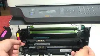 HP Color Laser MFP 179fnw 178nw Remove install replacing toner cartridge