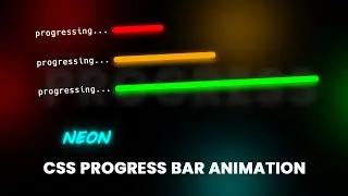 Animated Progress bar with Neon Effects Using Html CSS