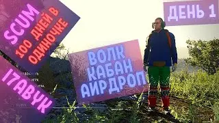 SCUM 100 дней в одиночке. 1 День