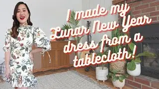 THRIFT FLIP ♥️ I Made My Lunar New Year Dress From A Thrifted $2 Tablecloth ♥️ DIY CHEONGSAM / QIPAO