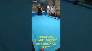 PONGPONG ALABEL NAGPAKITA NG TRICKS.. LONG POCKET AT SIDE POCKET PUSHING KICK SHOT #youtubeshorts