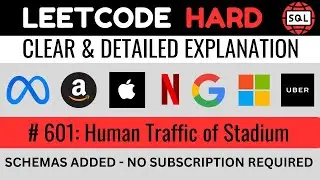 Leetcode HARD 601 - Human Traffic of Stadium CONSECUTIVE VALUES in SQL - Explained by EDS