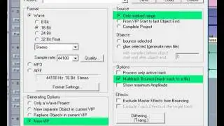 Samplitude Basics 52:Track Bouncing - Multitrack Bounce to New VIP.