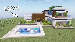 Minecraft: Easy Modern House Tutorial🏠