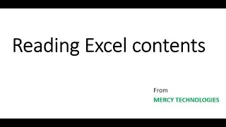 Reading Excel contents