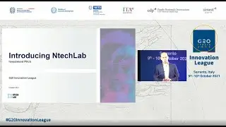 Andrey Telenkov speaking at the G20 Innovation League event in Sorrento, Italy