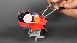 DC Motor Power Tiller Iron Wheels Agricultural Tractor - How to Make Ploughing Tractor