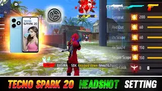 Free Fire Headshot Setting ✅ || Tecno Spark 20 Sensitivity Setting ⚙️ dpi for Tecno || ff