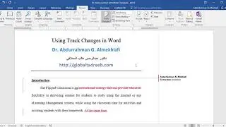 MS Word: How to use track changes.