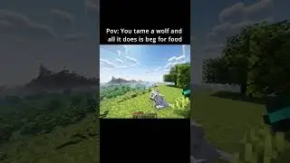 Minecraft Tamed Wolf Begs For Food