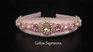 Ободки ручной работы из бисера, кристаллов и жемчуга Сваровски