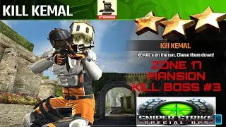 Campaign Zone 17 Mansion Kill Kemal Kill Boss #3 sniper strike : special ops ( iOS & Android )