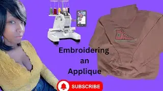 Watch as I Embroider an Applique on the back of a Hoodie/6 needle machine