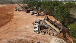 Ep14, Excellent Powerful Dump Trucks Performance Processing with Bulldozer Make Wonderful land,