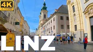 Linz, Austria || June Walking Tour 4K UHD