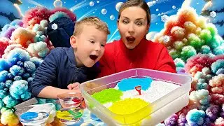 Making Colorful Snow / Winter Kids  Family Activities