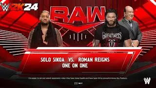 Roman Reigns vs Solo Sikoa Tribal Combat Full Match #wwe2k24 #wwe #romanreigns
