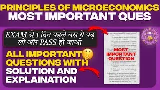 Principles of microeconomics important questions | pyq of Principles of microeconomics | DU SOL 1sem