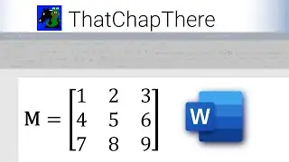 Matrix Shortcuts in MS Word Equations