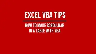 How to make scrollbar in a table with simple VBA and offset function
