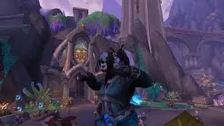 Pandaren Monk Dancing atop the Valdrakken Fountain