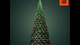Create a low poly style Cupcake Christmas tree with Trapcode TAO | After Effects Tutorial