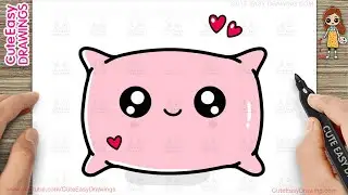 DrawPillows.com | How to Draw a Cute Pillow easy step by step drawing for Kids!