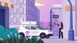 Моушн дизайн и 2д анимация для Qwqer. Motion design and motion graphics.