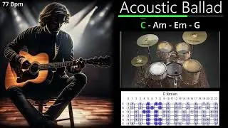 Mellow Acoustic Ballad - Guitar Backing Track in C Major