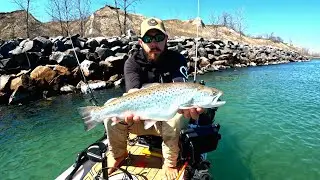 Brown Trout Kayak Fishing | Lake Michigan