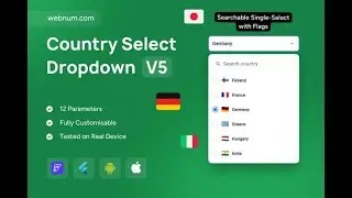 FlutterFlow Country Picker Dropdown 🌎 Search 🔍 Flags 🎌 