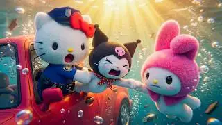 Kuromi Was in the Water… Hello Kitty & My Melody Came Right to Her Side 💖🌊🌸