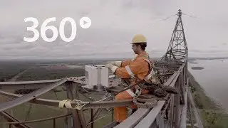 Au sommet avec un monteur de ligne : une expérience en vidéo 360 [vidéo 360 4K]